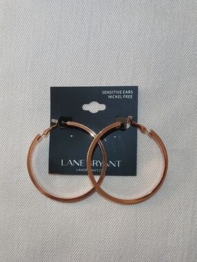 NWT Lane Bryant Hoop Earrings Classic Round Hoops Nickel Free
